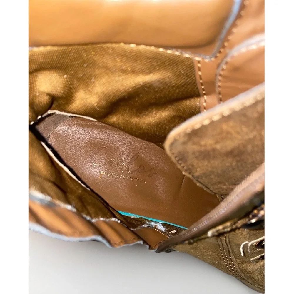 Carlos Santana‎ Faux Leather Combat Boots Size 9 Brown Women's Lace Up - Picture 6 of 7
